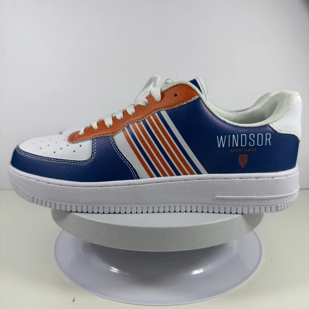 Windsor Mortgage‎ Sneakers Men 10 Blue Orange Stripe Lace Up Low Top